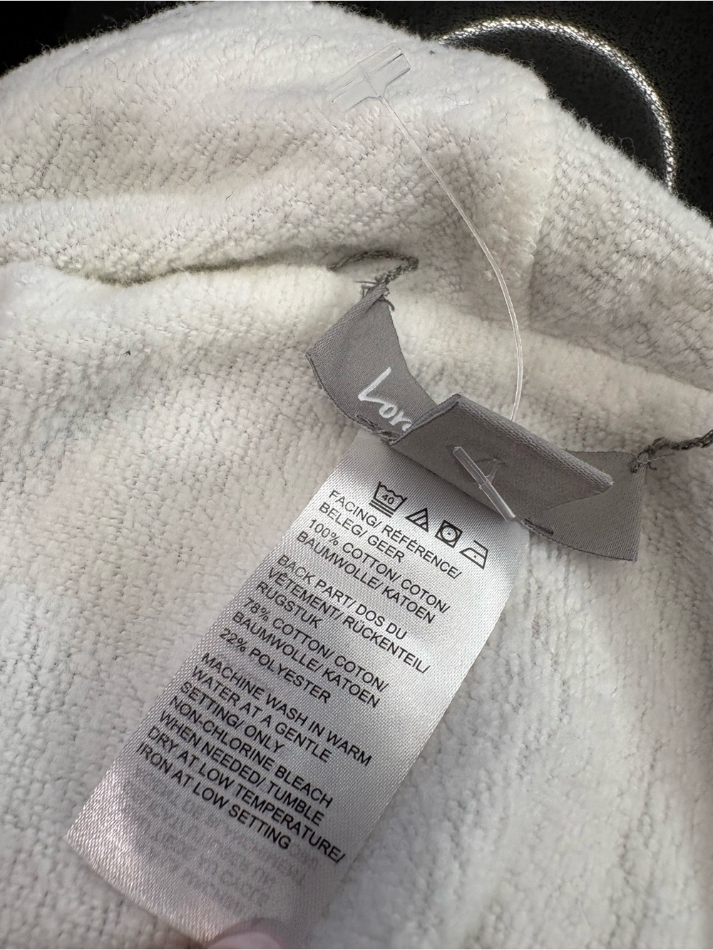 Lord & Taylor Gray Robe with White Shawl Collar size M 100% cotton - Picture 2 of 3